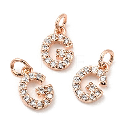Brass Micro Pave Grade AAA Cubic Zirconia Charms LS-ZIRC-P067-11RG-G-NR-1