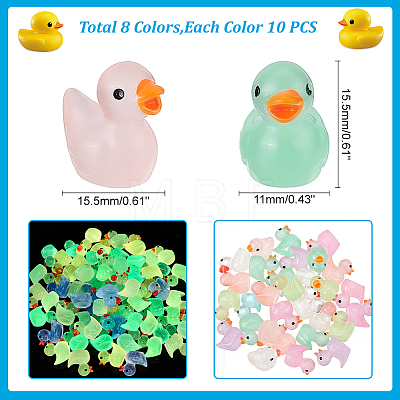   80Pcs 8 Colors Luminous Plastic Display Decoration DJEW-PH0001-24-1