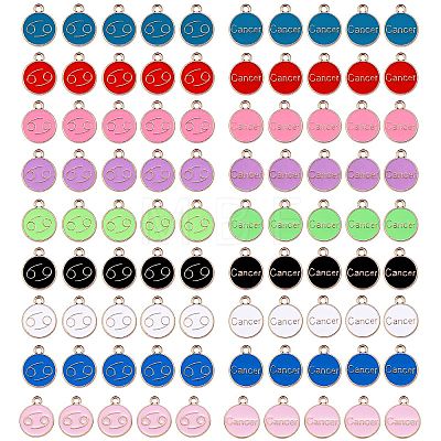 90Pcs 9 Colors Alloy Enamel Pendants ENAM-SZ0001-55-1