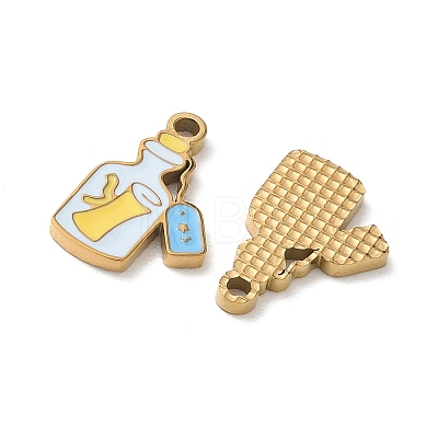 304 Stainless Steel Enamel Pendants SA-CBA7876-03G-1