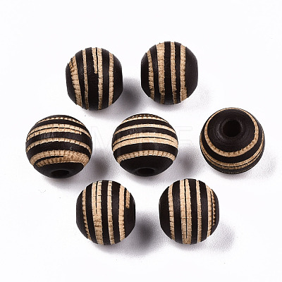 Painted Natural Wood Beads WOOD-T021-54A-02-1