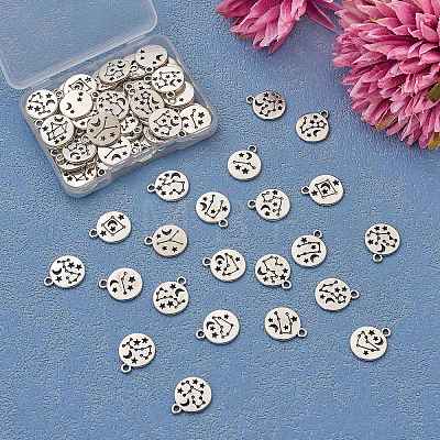 84 Pieces Zodiac Sign Charm Pendants 12 Constellation Charm Pendant Alloy Charm for Jewelry Necklace Earring Making Crafts JX557A-1