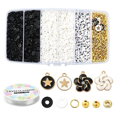 DIY Disc Polymer Clay & CCB Plastic Beads Bracelet Jewelry Kits DIY-YW0009-54-1