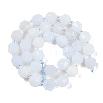 Natural Blue Chalcedony Beads Strands G-O201B-134G-1