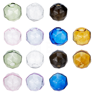  14Pcs 7 Colors Blown Glass Wishing Bottle Bubble Vial GLAA-NB0001-45-1