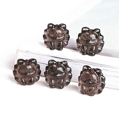Natural Ice Obsidian Carved Nine-Tailed Fox Beads PW-WG881C9-01-1