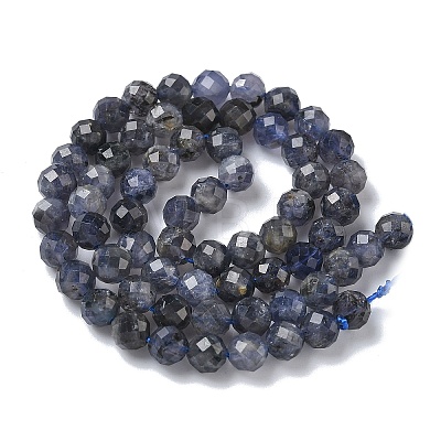 Natural Iolite/Cordierite/Dichroite Beads Strands G-L651-C03-6mm-1
