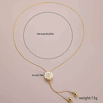 Elegant Hollow Flower Y-Shaped Chain Pendant Lariat Necklaces for Autumn/Winter RX2303-4-1