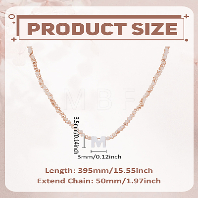 1Pc Glass Rondelle Beaded Necklaces NJEW-LP0007-23M-1