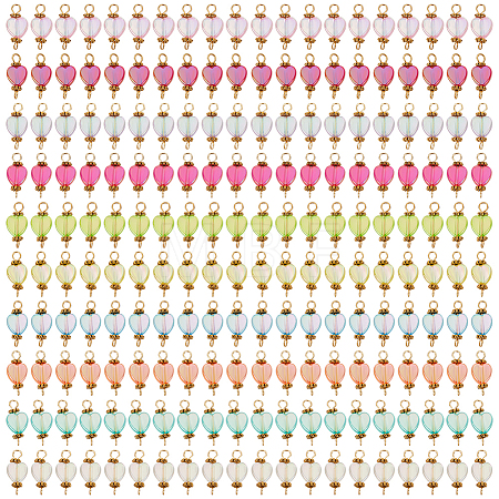 200Pcs 10 Colors Transparent Acrylic Pendants PALLOY-GO00013-1