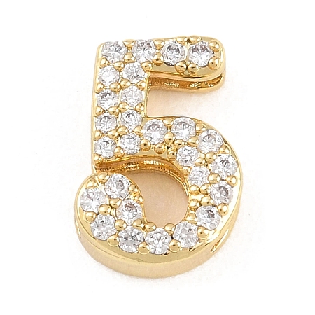 Brass Micro Pave Cubic Zirconia Pendants KK-B167-22G-5-1