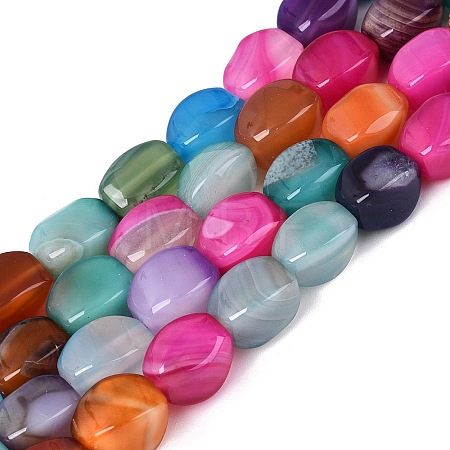 Natural Agate Beads Strands G-Q604-02A-M01-1