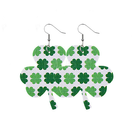 Saint Patrick's Day Imitation Leather Dangle Earrings FS-WG4E1C6-01-1