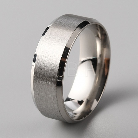 201 Stainless Steel Plain Band Ring for Men Women RJEW-WH0010-06F-MP-1