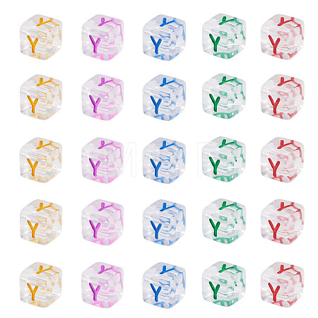50Pcs Acrylic European Beads MACR-TADJ0001-13Y-1