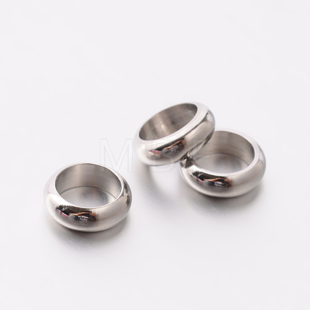 Tarnish Resistant Rondelle 201 Stainless Steel Spacer Beads X-STAS-E082-01-1