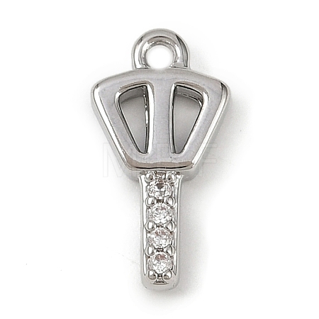 Brass Micro Pave Clear Cubic Zirconia Pendants KK-L238-22P-1