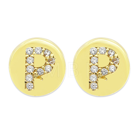 Brass Micro Pave Clear Cubic Zirconia Beads KK-T030-LA843-PX3-1
