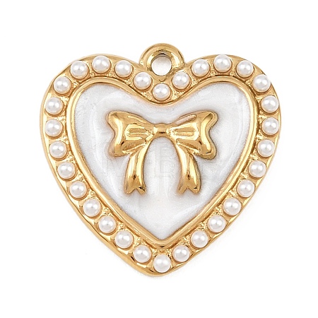 304 Stainless Steel Enamel Pendants X-STAS-P430-05G-1