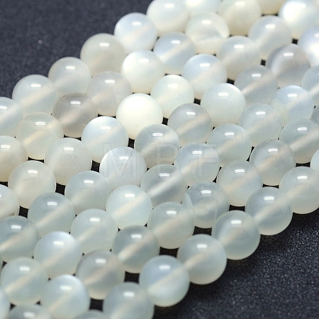 Natural White Moonstone Beads Strands G-P342-02A-8mm-A-1