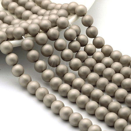 Round Shell Pearl Frosted Beads Strands BSHE-I002-10mm-22-1