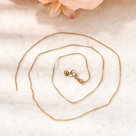 1.5MM Unisex 304 Stainless Steel Curb Chain Necklaces NJEW-P356-15G-1
