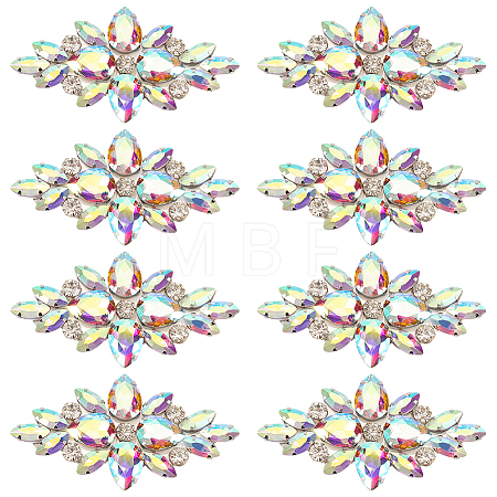 8Pcs Glass Cabochons(Hot Melt Adhesive On The Back) GGLA-FG0001-07A-1
