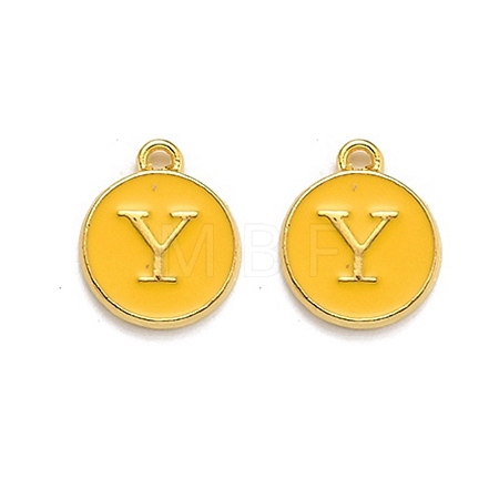 Golden Plated Alloy Enamel Charms ENAM-Q437-13Y-1