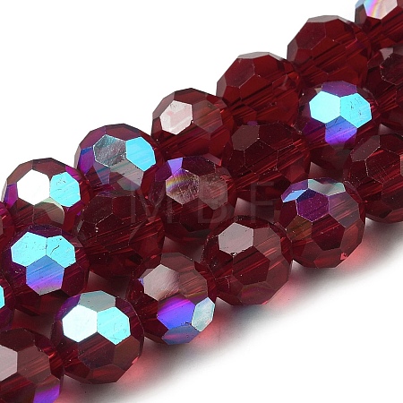 Electroplate Transparent Glass Beads Strands EGLA-A035-T10mm-L02-1