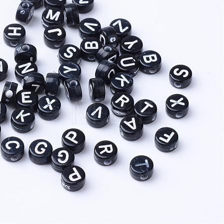 Craft Acrylic Horizontal Hole Letter Beads SACR-S201-07-1