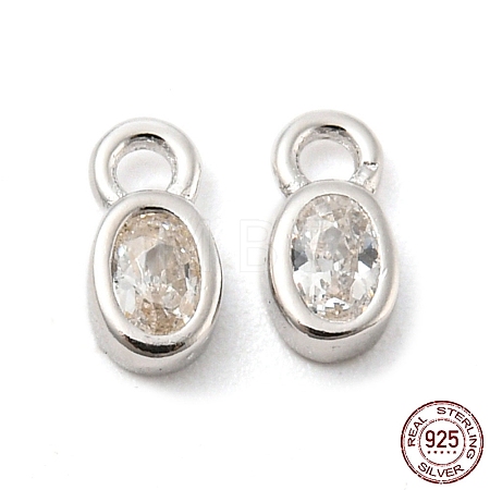 Real Platinum Plated Rhodium Plated 925 Sterling Silver Charms STER-K176-03C-P-1