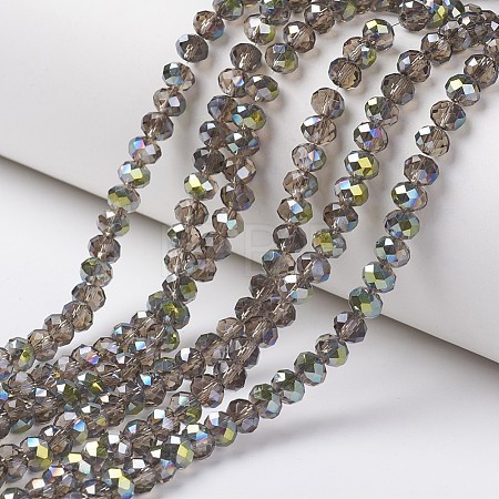Electroplate Transparent Glass Beads Strands EGLA-A034-T4mm-S06-1