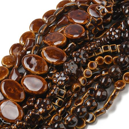 Handmade Porcelain Beads Strands PORC-B002-19D-1