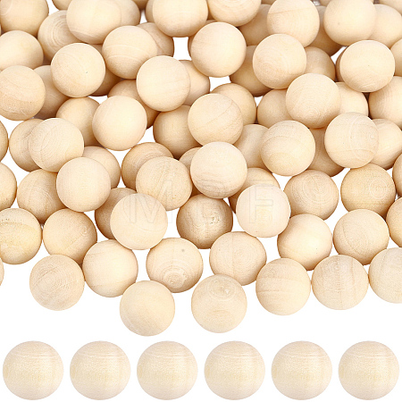150Pcs Unfinished Wood Beads WOOD-PA0001-83A-1