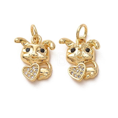 Brass Micro Pave Black Cubic Zirconia Charms LS-CU-H002-06B-G-1