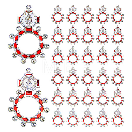 30Pcs 2 Colors Alloy Enamel Pendants FIND-DC0008-57B-1
