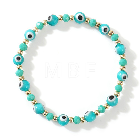 Glass Evil Eye Beaded Stretch Bracelets for Women Men VP6778-9-1