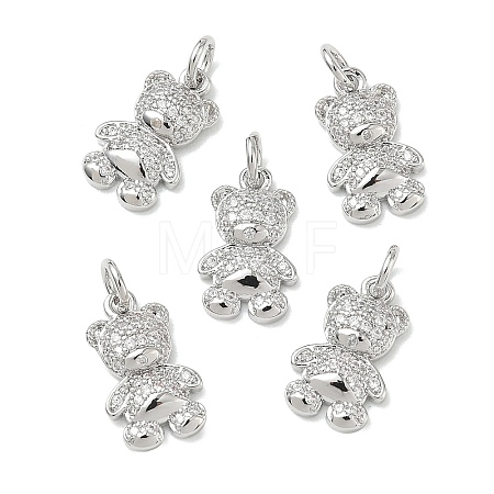 SHEGRACE Brass Micro Pave Clear Cubic Zirconia Pendants XGRQ3P254-633P-1