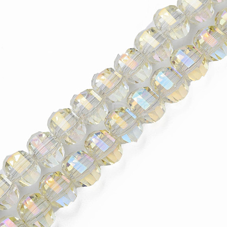 Electroplate Transparent Glass Beads Strands EGLA-N002-30-C10-1