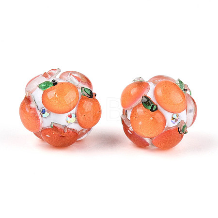 Fruit Round Resin Beads RESI-T059-03G-1