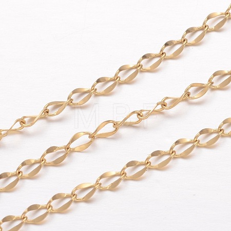 3.28 Feet Ion Plating(IP) 304 Stainless Steel Curb Chains X-CHS-K004-16G-0.4mm-1