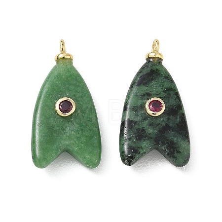 Brass & Natural Ruby in Zoisite & Cubic Zirconia Pendants GG-CBAD360-20G-11-1