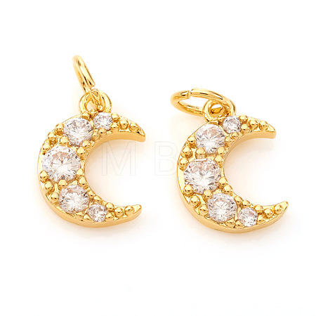 Brass Micro Pave Cubic Zirconia Charms KK-I672-26G-1