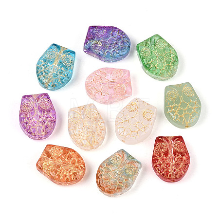 Baking Paint Transparent Glass Beads DGLA-N018-14-1