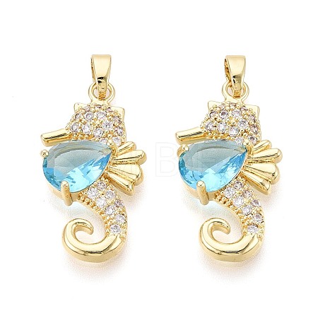 Brass Micro Pave Cubic Zirconia Pendants KK-T080-76G-1
