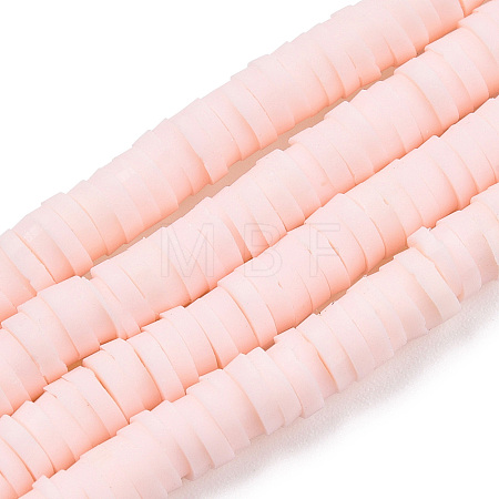Flat Round Handmade Polymer Clay Bead Spacers CLAY-R067-4.0mm-27-1
