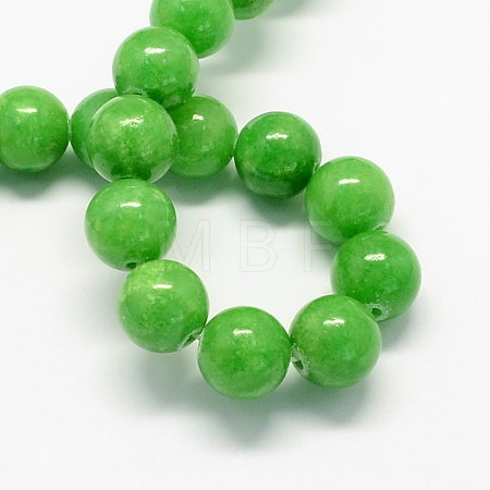 Natural Dyed Yellow Jade Gemstone Bead Strands G-R271-8mm-YXS17-1