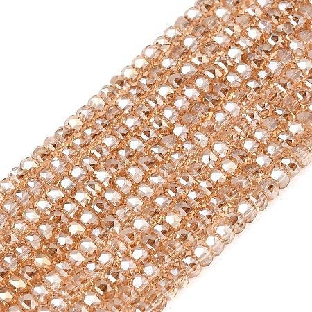 Electroplate Glass Beads Strands GLAA-Q105-03O-1