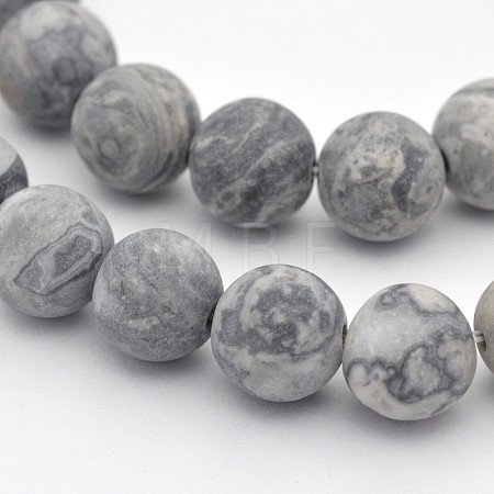 Natural Map Stone/Polychrome Jasper/Picasso Stone/Picasso Jasper Beads Strands X-G-D657-10mm-1