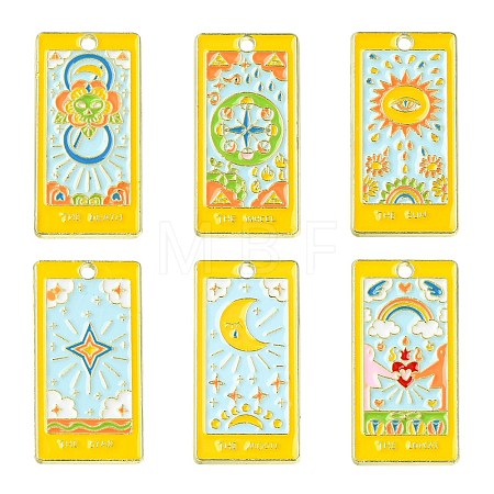 30Pcs 6 Styles Alloy Enamel Pendants ENAM-CJ0005-73-1